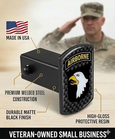 غطاء وصلة وصلة المقطورة Freedom Forged Military Airborne Eagle، فولاذ أسود، 4 × 2 × 3.5 بوصة، يناسب أجهزة الاستقبال من الفئة III وIV مقاس 2 بوصة، صنع في الولايات المتحدة الأمريكية in Kuwait