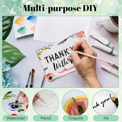 AZUREAL 30 Sets Watercolor Cards with Envelopes, 300 GSM Acid-Free Watercolor Paper Cards, Foldable Blank Watercolor Cards with Envelopes for Wedding, Invitations, Thank You Notes, DIY Projects in Saudi Arabia