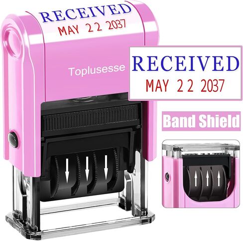 UPLOADED Stamp with Date Self-Inking Office Rubber Uploaded Date Stamp for Business 12-Year Band Red Ink Purple Mount 2026-2037 in Saudi Arabia