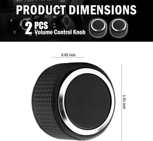 2PCS Car Radio Knobs Replacement OEM#22912547,Anti-Slip Volume Knob Compatible with Cadillac Escalade Buick Enclave Chevy GMC,Rear Audio Volume Control Knob Car Accessories in Kuwait