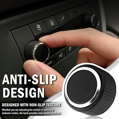 2PCS Car Radio Knobs Replacement OEM#22912547,Anti-Slip Volume Knob Compatible with Cadillac Escalade Buick Enclave Chevy GMC,Rear Audio Volume Control Knob Car Accessories in Kuwait