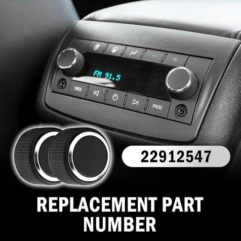 2PCS Car Radio Knobs Replacement OEM#22912547,Anti-Slip Volume Knob Compatible with Cadillac Escalade Buick Enclave Chevy GMC,Rear Audio Volume Control Knob Car Accessories in Kuwait