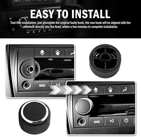 2PCS Car Radio Knobs Replacement OEM#22912547,Anti-Slip Volume Knob Compatible with Cadillac Escalade Buick Enclave Chevy GMC,Rear Audio Volume Control Knob Car Accessories in Kuwait
