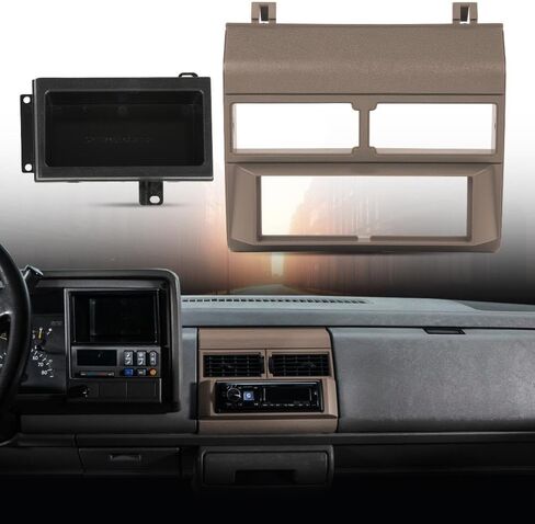 CHEDA Single Din Dash Kit بيج مع جيب تخزين متوافق مع 1992-1994 Chevy GMC Crew Cab Dual Blazer/Fit 1988-1994 GMC Sierra Pickup/Fit 1992-1994 Chevy GMC سوبربان يوكون in Kuwait