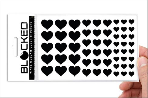 Blocked Webcam/Camera Vinyl Covers | 57 Low-Tack Restickable Webcam Sticker | 3-Sizes | Black 57-Pack Hearts (Muted Matte) in Saudi Arabia