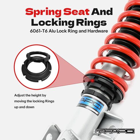 FAPO Adjustable Height Coilover for Hyundai Veloster 1st Gen FS 2011-2018 Mono-Tube Shock Suspension Strut Lowering Kit in Kuwait