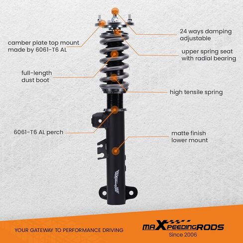 maXpeedingrods Coilover for BMW 3 Series E36 1990-1999, 24 Levels Rebound Damping Adjustable Coilovers Suspension Kit, Height Adjustable Shock Absorber Struts, Lowering Kit T7 Upgrade Racing Series in Kuwait