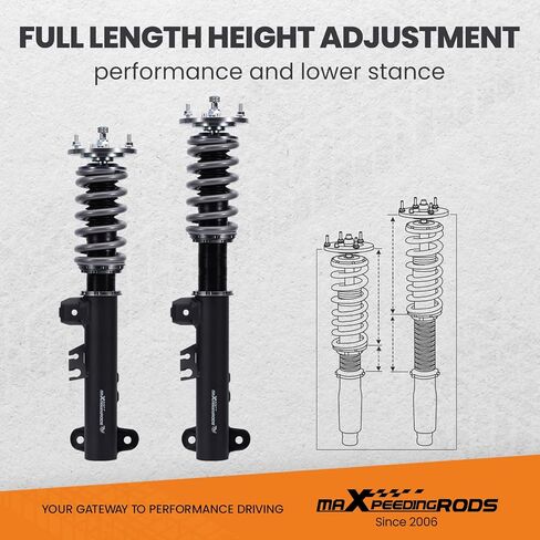 maXpeedingrods Coilover for BMW 3 Series E36 1990-1999, 24 Levels Rebound Damping Adjustable Coilovers Suspension Kit, Height Adjustable Shock Absorber Struts, Lowering Kit T7 Upgrade Racing Series in Kuwait