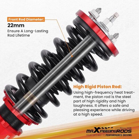 maXpeedingrods Front Coilovers for Honda Civic 1988-2000, for Honda CRX 1988-1991, for Del Sol 1992-1995, for Acura Integra 1990-2001, 24 Levels Damper Adjustable Coilovers Suspension Lowering Kit in Kuwait