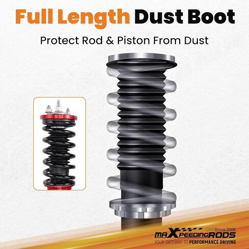 maXpeedingrods Front Coilovers for Honda Civic 1988-2000, for Honda CRX 1988-1991, for Del Sol 1992-1995, for Acura Integra 1990-2001, 24 Levels Damper Adjustable Coilovers Suspension Lowering Kit in Kuwait
