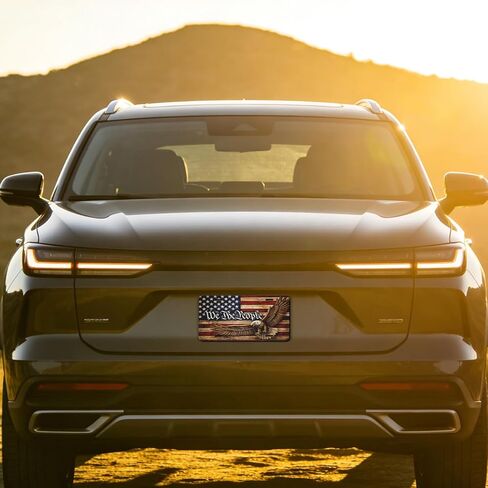 Eagle USA Flag Front License Plate We The People Patriotic Freedom Vintage Car Decorative License Plates Aluminum Metal Decor Accessory Novelty Vanity Tag Cover with 4 Holes for Men Women 6" X 12" in Saudi Arabia