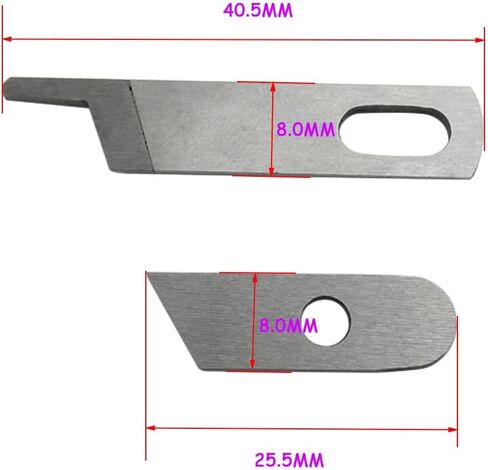 SERMALOER 1SET #550449+412585 Lower and Upper Knife/Blade Compatible with Singer 14CG754, 14SH744, 14U544, 14U554, 14U555, 14U557, HD0400S, Pfaff 4762 (Hobbylock), 4772 (Coverlock), Hobbylock 2.0 in Saudi Arabia