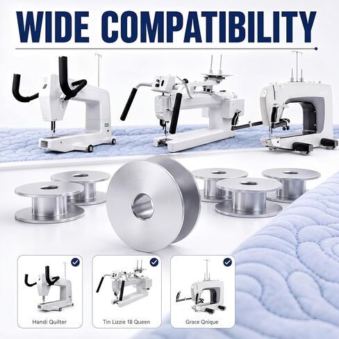 Novabright 100 Pcs M Class Bobbins Aluminum Lightweight Bobbins for Longarm Quilting Machines Durable Smooth Running Quilting Bobbin Compatible with Quilter Sewing Machine in Kuwait