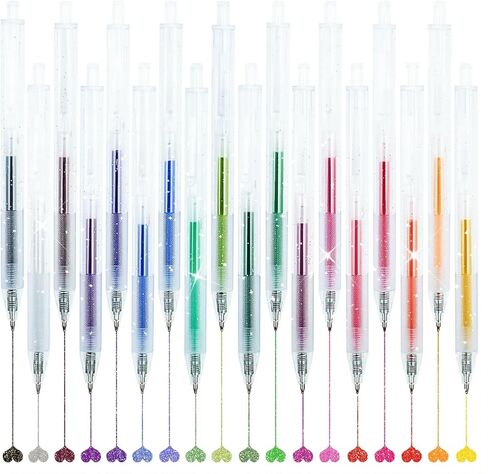 12 Colors Glitter Gel Pens, 1mm Retractable Metallic Sparkle Pen for Adult Coloring Journaling Drawing Doodling in Saudi Arabia