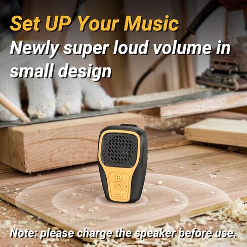 Inwa Wearable Bluetooth Speaker, Clip-on Wireless Portable Speakers, IP67 Waterproof Clip Speaker, Built-in Mic for Hands-Free Music/Calls, Mini Speaker for Work/Home/Outdoor(Yellow) in Saudi Arabia