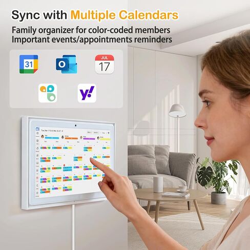 10.1" Smart Digital Calendar Wall Touch Screen, Wi-Fi Sync, Family Duty Chore Charts, Meal Planner, to Do List, Smart home organizer, No Subscription Fee, Built-in 5MP Camera for Video Calls, Interactive Electronic Digital Photo Frame, Desk stand & Wall M in Saudi Arabia
