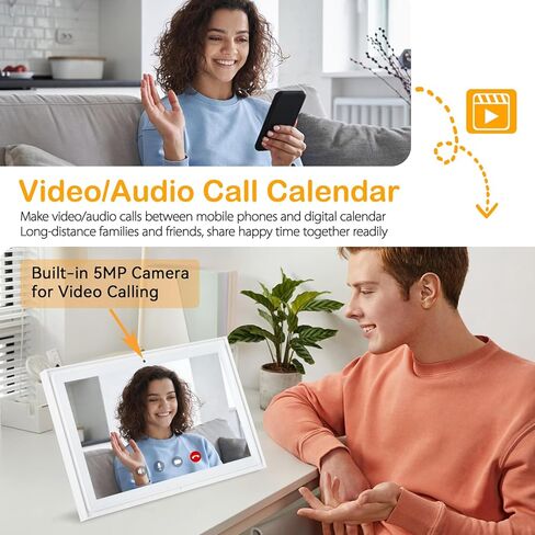 10.1" Smart Digital Calendar Wall Touch Screen, Wi-Fi Sync, Family Duty Chore Charts, Meal Planner, to Do List, Smart home organizer, No Subscription Fee, Built-in 5MP Camera for Video Calls, Interactive Electronic Digital Photo Frame, Desk stand & Wall M in Saudi Arabia