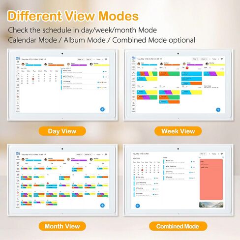 10.1" Smart Digital Calendar Wall Touch Screen, Wi-Fi Sync, Family Duty Chore Charts, Meal Planner, to Do List, Smart home organizer, No Subscription Fee, Built-in 5MP Camera for Video Calls, Interactive Electronic Digital Photo Frame, Desk stand & Wall M in Saudi Arabia
