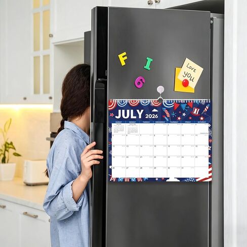2026-2027 Wall Calendar - 18 Months Wall Calendar 2026-2027 with Thick Paper, Jul 2026 - Dec 2027, 14" x 11", Twin-Wire Binding, Home or Office Calendar for Easy Organizing in Saudi Arabia
