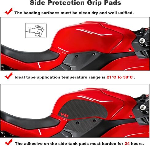 Motorcycle Side Gas Fuel Tank Traction Pad Decal Rubber Side Knee Grip Protector Sticker Decals Moto for Ducati Panigale V2 / Streetfighter V2 2025 in Kuwait