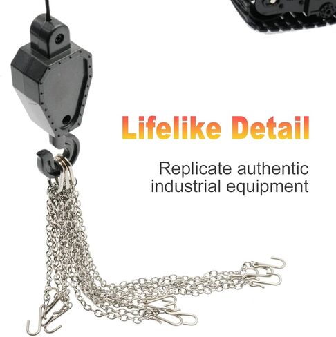 Drfeify 1/50 مقياس RC سلاسل رفع مع خطاف، ملحق سحب معدني قوي لشاحنات الرافعة الزاحفة للتحكم عن بعد، ديكور DIY (2) in Kuwait