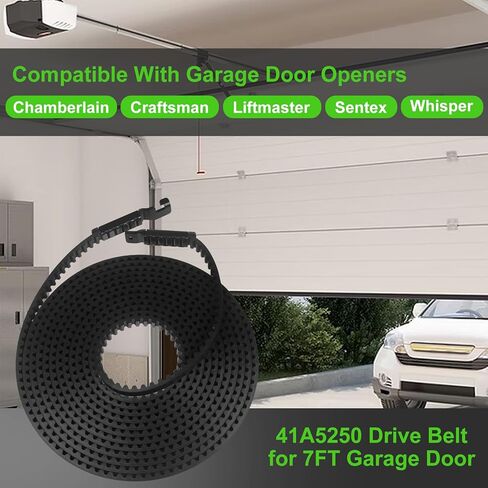 41A5250 Drive Belt 237'' for 7FT Garage Door Stable and Quiet 041A5250 Belt Replacement Compatible with Chamberlain Liftmaster Craftsman Sentex Whisper Openers (41A5250 7FT Garage Door Belt) in Kuwait