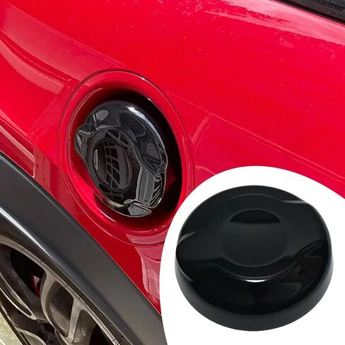 غطاء خزان وقود السيارة Riloer (مع شريط لاصق)، غطاء غطاء خزان الوقود، متوافق مع MINI Cooper S JCW F55/F56/ F57 2.0T، أسود لامع، قطعة واحدة in Kuwait