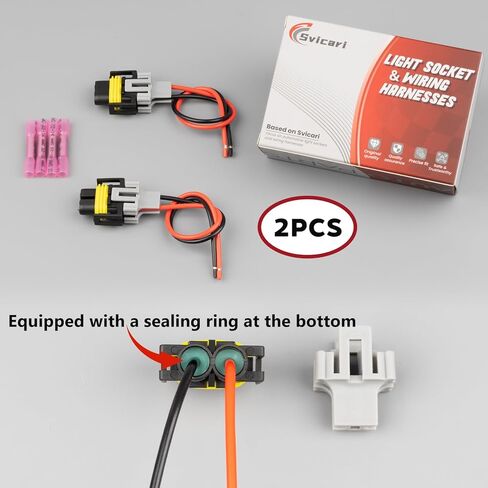 High/Low Beam Headlights Pigtail Connector Wire Harness Fit for Freightliner Cascadia 2008-2017 Replace OE A0651907002 2Wire 2PCS in Kuwait