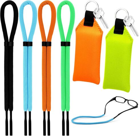 Copkim 2 Pcs Floating Keychain and 4 Pcs Sunglasses Floating Straps for Water Adjustable Buoyant Glasses Retainer in Kuwait