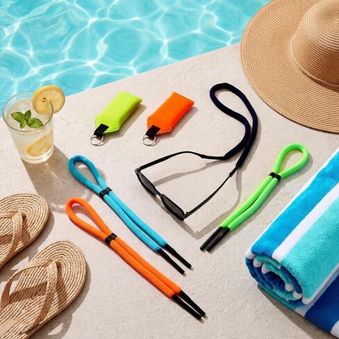 Copkim 2 Pcs Floating Keychain and 4 Pcs Sunglasses Floating Straps for Water Adjustable Buoyant Glasses Retainer in Kuwait