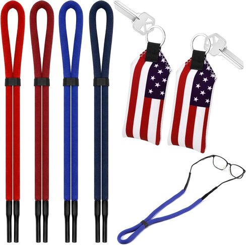 Copkim 2 Pcs Floating Keychain and 4 Pcs Sunglasses Floating Straps for Water Adjustable Buoyant Glasses Retainer in Kuwait