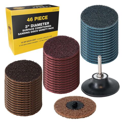 Dura-Gold 3" Diameter Surface Conditioning Discs Maroon Medium Sanding Grit (Box of 25) - R-Type Quick Change Connection Rust and Paint Removal Removes Oxidation and Scale in Saudi Arabia