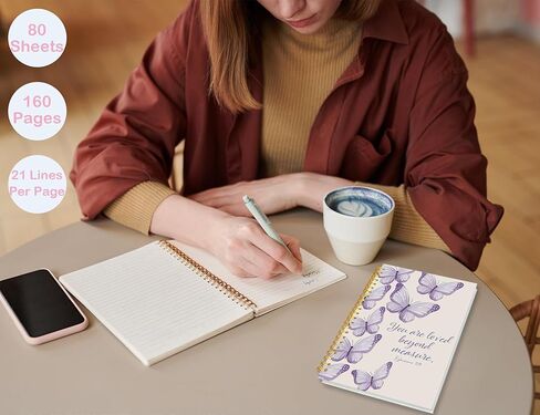 ICEWHITEY Bible Study Journal for Teen Girls,Purple Butterfly Christian Gifts for Women, Bible Study Notebook Prayer Journal for Kids,Cute Purple Butterfly School Spiral Notebooks Supplies,5.5x8.3 in in Saudi Arabia