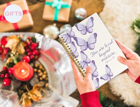 ICEWHITEY Bible Study Journal for Teen Girls,Purple Butterfly Christian Gifts for Women, Bible Study Notebook Prayer Journal for Kids,Cute Purple Butterfly School Spiral Notebooks Supplies,5.5x8.3 in in Saudi Arabia