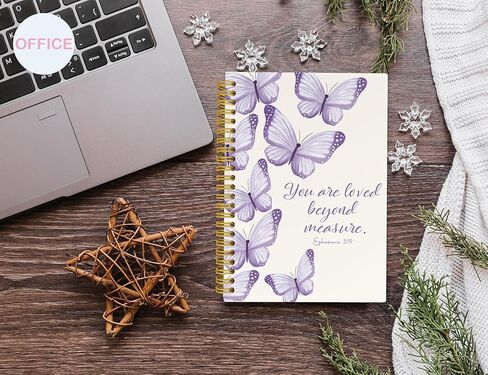 ICEWHITEY Bible Study Journal for Teen Girls,Purple Butterfly Christian Gifts for Women, Bible Study Notebook Prayer Journal for Kids,Cute Purple Butterfly School Spiral Notebooks Supplies,5.5x8.3 in in Saudi Arabia