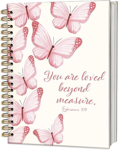 ICEWHITEY Bible Study Journal for Teen Girls,Purple Butterfly Christian Gifts for Women, Bible Study Notebook Prayer Journal for Kids,Cute Purple Butterfly School Spiral Notebooks Supplies,5.5x8.3 in in Saudi Arabia