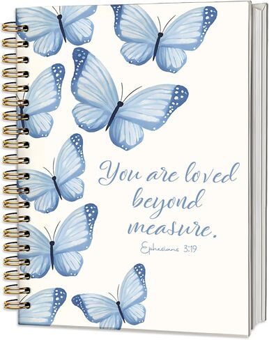 ICEWHITEY Bible Study Journal for Teen Girls,Purple Butterfly Christian Gifts for Women, Bible Study Notebook Prayer Journal for Kids,Cute Purple Butterfly School Spiral Notebooks Supplies,5.5x8.3 in in Saudi Arabia