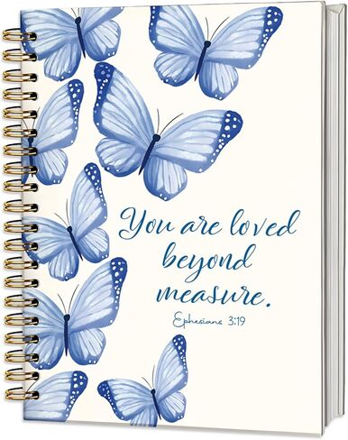 ICEWHITEY Bible Study Journal for Teen Girls,Purple Butterfly Christian Gifts for Women, Bible Study Notebook Prayer Journal for Kids,Cute Purple Butterfly School Spiral Notebooks Supplies,5.5x8.3 in in Saudi Arabia
