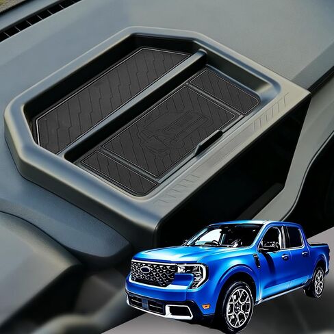 Dashboard Tray Organizer for 2025-2026 Maverick with 13.2" Screen Fit,Center Console Storage Box Behind Screen for Maverick Interior Accessories Black,Insert Tray with Lid Hidden Panel in Saudi Arabia