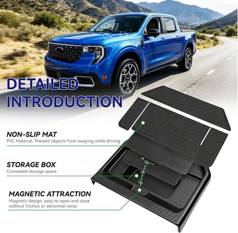 Dashboard Tray Organizer for 2025-2026 Maverick with 13.2" Screen Fit,Center Console Storage Box Behind Screen for Maverick Interior Accessories Black,Insert Tray with Lid Hidden Panel in Saudi Arabia