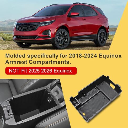 منظم وحدة التحكم المركزية متوافق مع ملحقات Chevy Equinox 2018-2024، صينية تخزين مسند الذراع الأوسط، حجرة وحدة التحكم (ليس لموديلات 2025 2026) in Kuwait