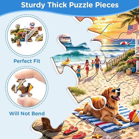 500 Piece Puzzles for Adults, Beach Sunset Jigsaw Puzzles 500 Pieces, Puppy Animal Puzzles for Adults 500 Pieces, Summer Vacation Nature Jigsaw Puzzle for Adult Seniors, Toy Game Gift Activity in Kuwait