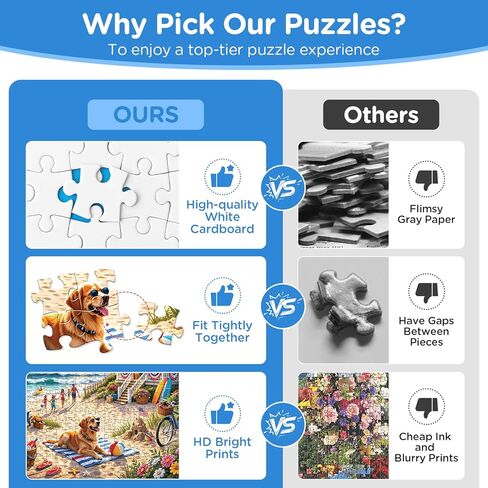 500 Piece Puzzles for Adults, Beach Sunset Jigsaw Puzzles 500 Pieces, Puppy Animal Puzzles for Adults 500 Pieces, Summer Vacation Nature Jigsaw Puzzle for Adult Seniors, Toy Game Gift Activity in Kuwait