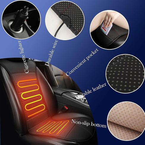 Universal Seat Cushion, Comfortable Seat Cover with Full Back Support in Winter (Black-1) in Saudi Arabia