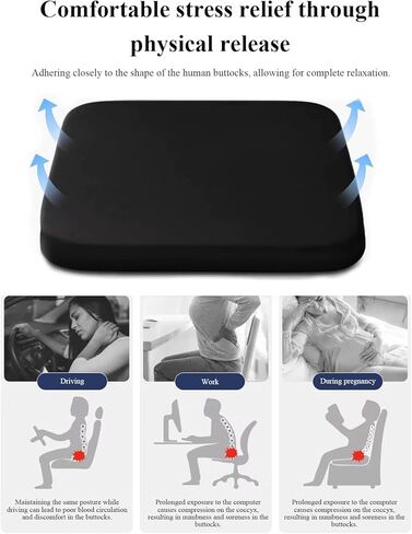 All Season Memory Foam Car Seat Cushion, Comfort Thickened Seat Pad, Anti-Scratch & Wear-Resistant, Easy Installation, Long-Lasting Support for Most Vehicles in Kuwait