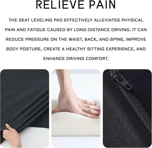 Auto Seat Wedge Leveling Cushion, Car Seat Cushion for Tailbone Pain Relief Comfortable Breathable Car Wedge Support Cushions Pad, Ergonomic Wedges Truck Seats Cushions Office Chairs Pad in Saudi Arabia