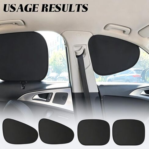 4PCS Car Window Shade, Cling Sunshade for Front and Rear Windows, Automobile Sunshade, Car Sun Blocker, Car Sun Blocker, UV Blocking, Suitable for Daily Travel, Family, Camping in Kuwait