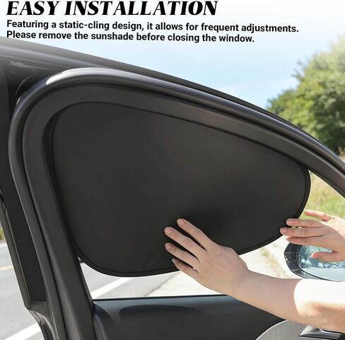 4PCS Car Window Shade, Cling Sunshade for Front and Rear Windows, Automobile Sunshade, Car Sun Blocker, Car Sun Blocker, UV Blocking, Suitable for Daily Travel, Family, Camping in Kuwait