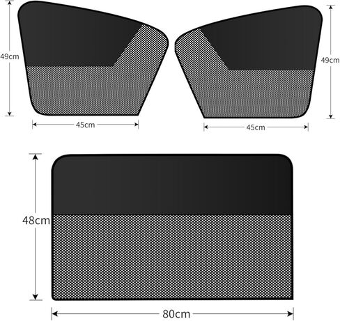 4 PCS Car Side Window Sunshades for Jeep Liberty (KK) 2008 2009 2010 2011 2012, Magnetic Side Window Sun Shade Curtain, Sun Protection, Half Blackout & Half SeeBreathable Mesh Cover in Saudi Arabia
