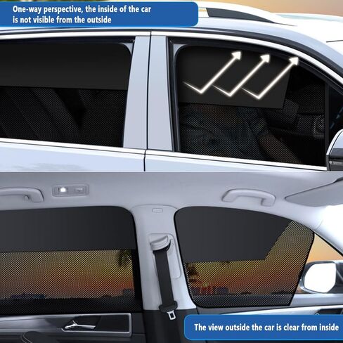 4 PCS Car Side Window Sunshades for Jeep Liberty (KK) 2008 2009 2010 2011 2012, Magnetic Side Window Sun Shade Curtain, Sun Protection, Half Blackout & Half SeeBreathable Mesh Cover in Saudi Arabia